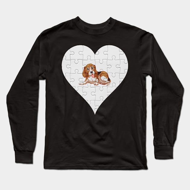 Jigsaw  Beagle Heart Design - Pet Beagle Long Sleeve T-Shirt by giftideas